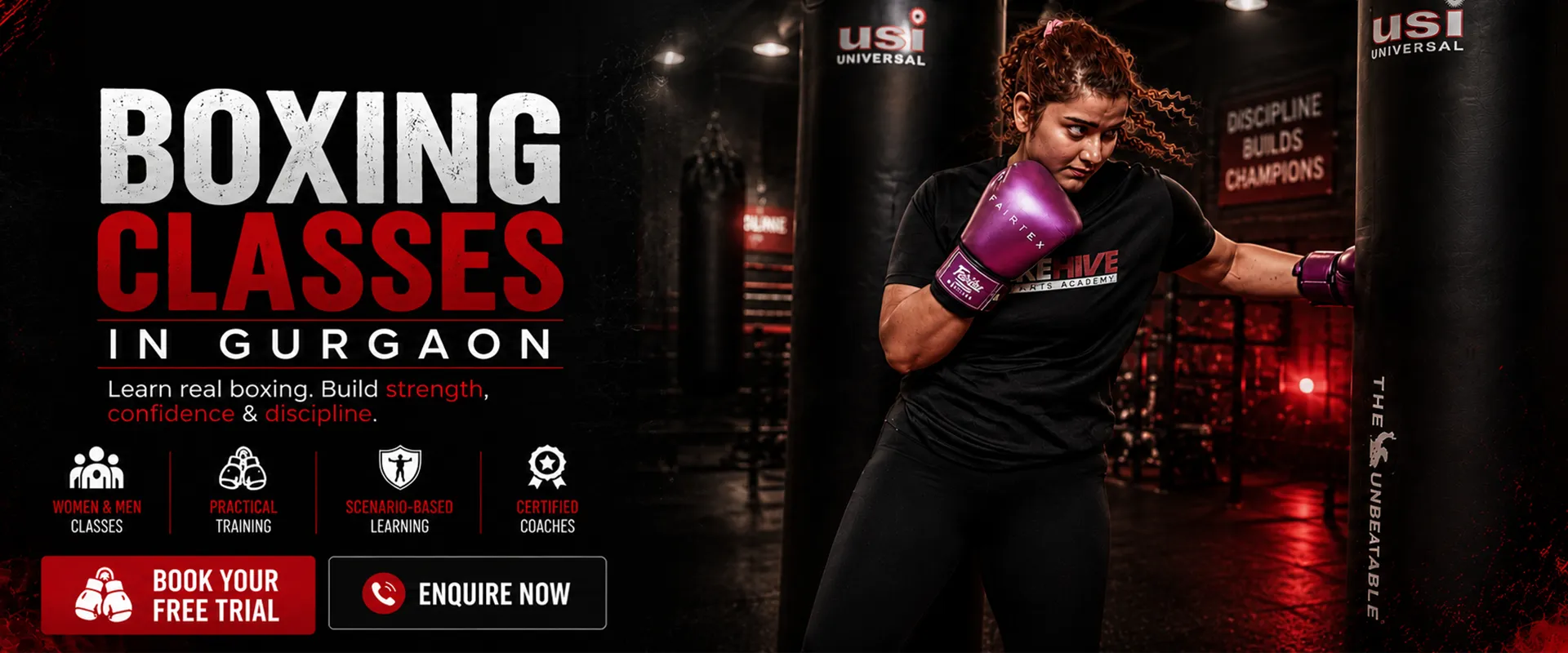 Professional boxing classes in Gurgaon at StrikeHive Martial Arts Academy with expert boxing training