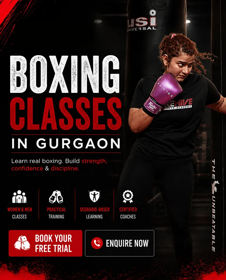 Women training at boxing classes in Gurgaon with certified coaches at StrikeHive Martial Arts Academy